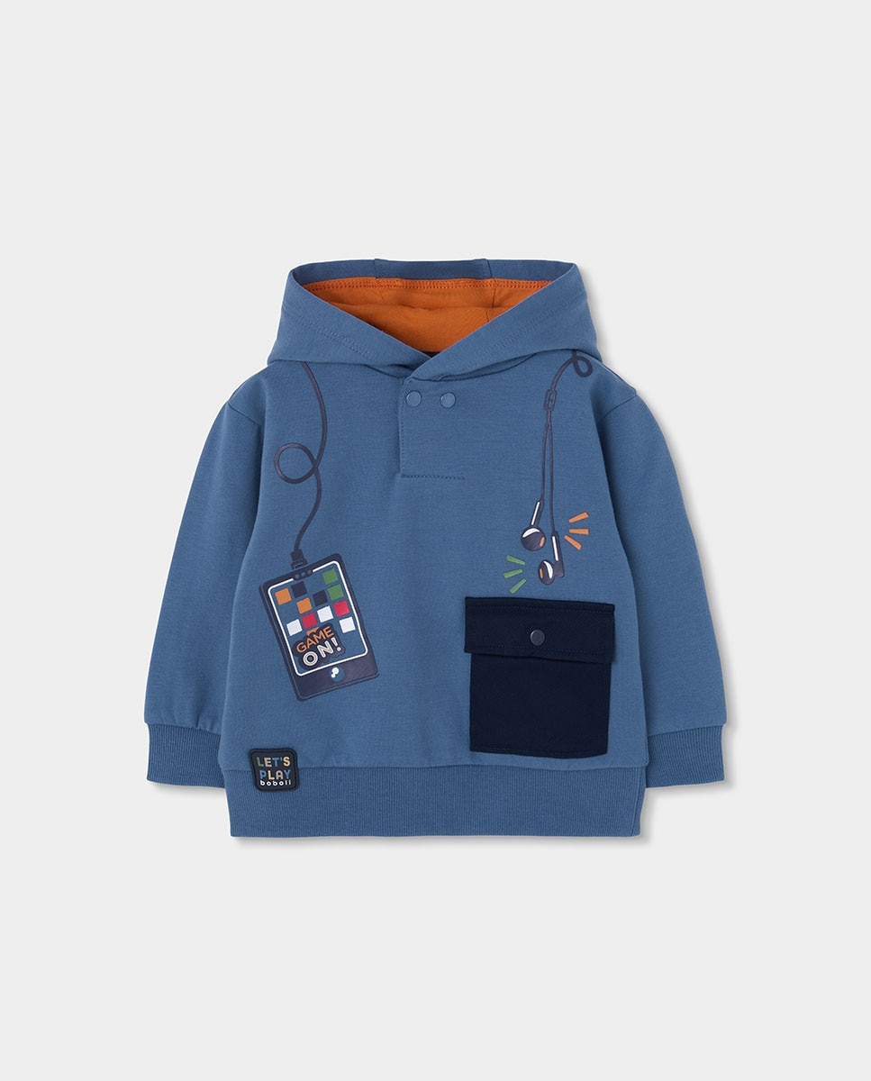 Imagem 0 de Sweatshirt de Felpa Infantil com Capuz e Manga Comprida