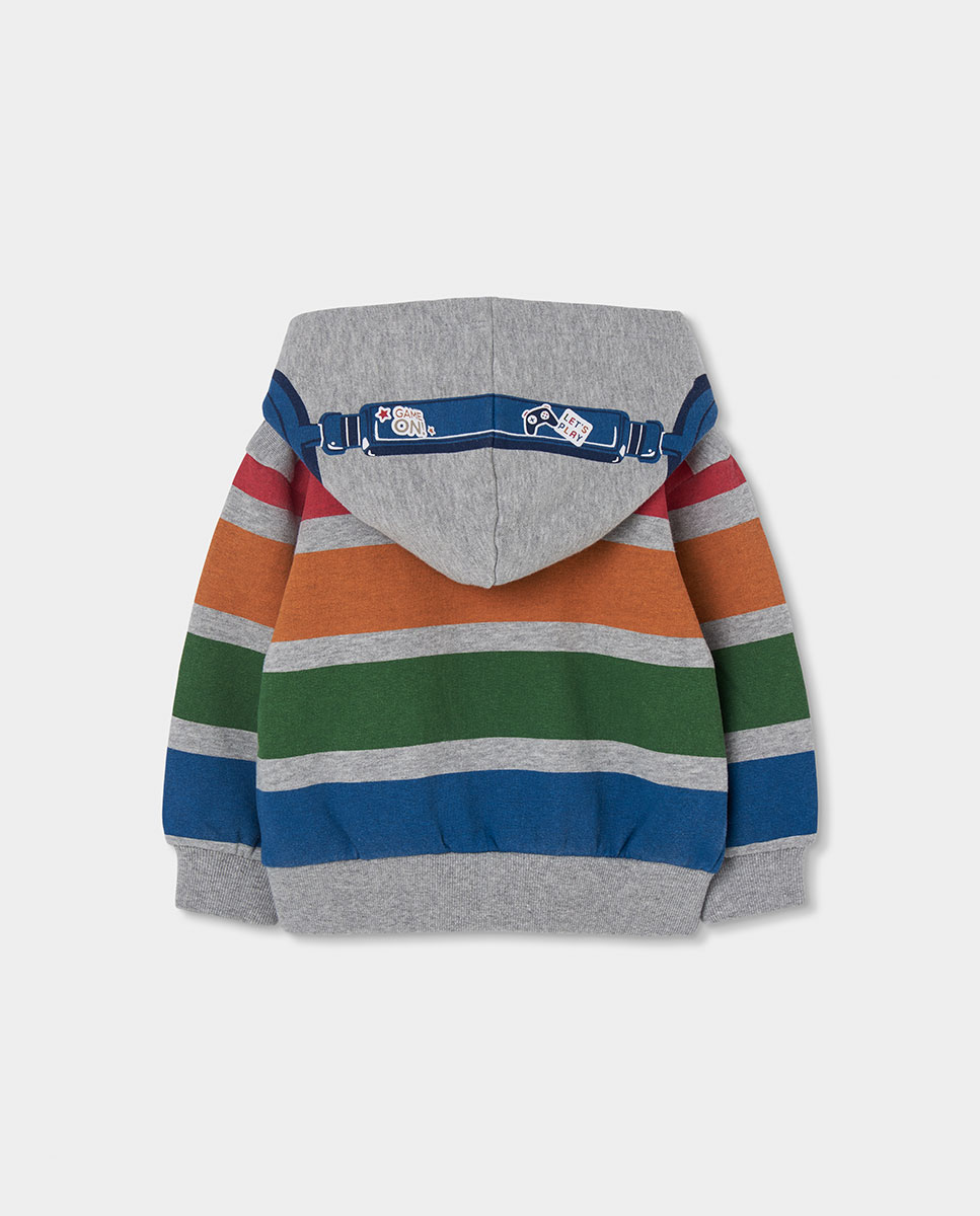 Sweatshirt de Felpa Infantil com Capuz e Manga Comprida Multicolor-2