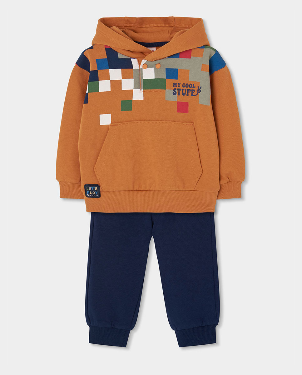 Imagem 0 de Conjunto de Felpa Infantil de Algodão com Capuz e Manga Comprida