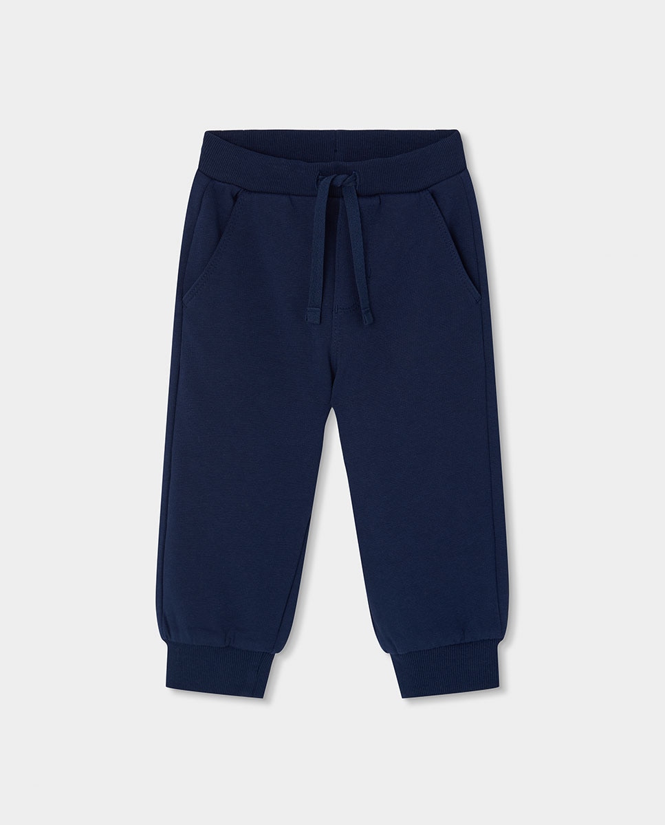 Conjunto de Felpa Infantil de Algodão com Capuz e Manga Comprida Azul-marinho-4