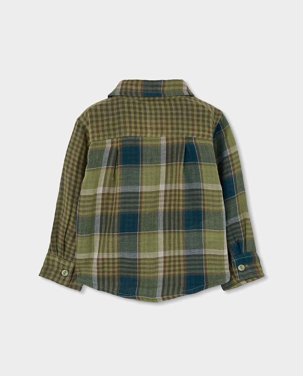 Parka Reversível Infantil com Capuz e Fecho Zip Verde / azul marinho-2