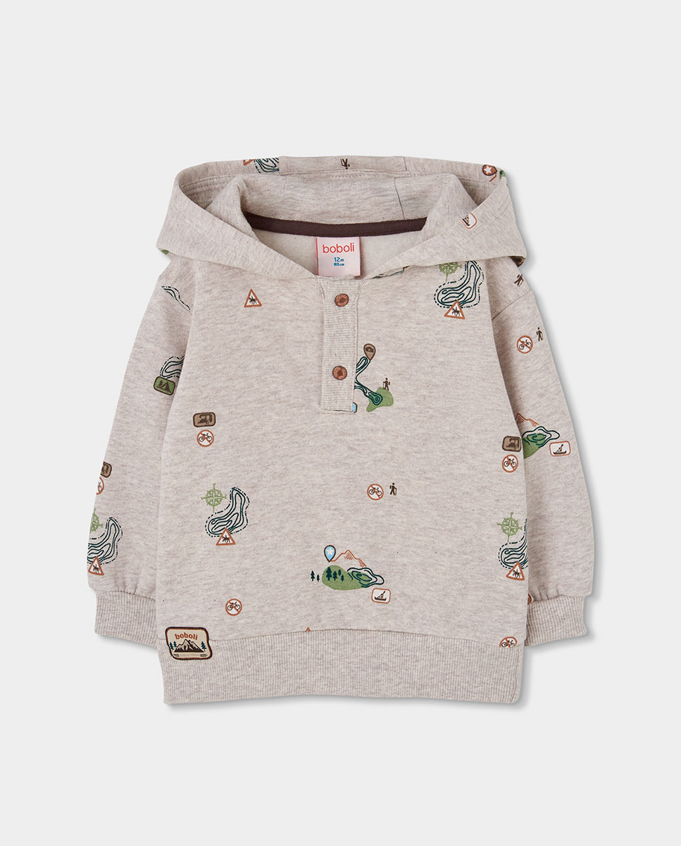 Imagem 0 de Sweatshirt de Felpa Infantil de Algodão com Capuz e Manga Comprida