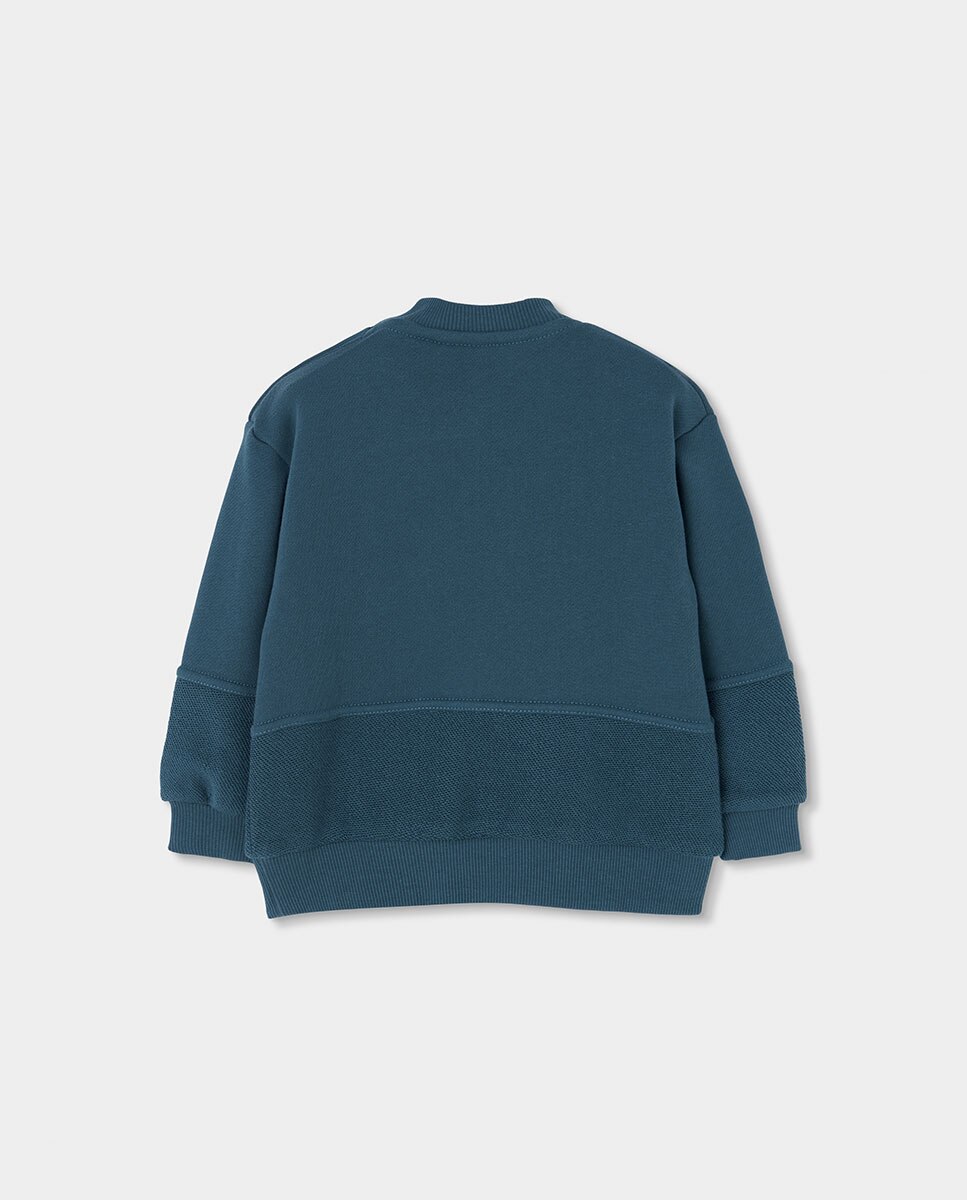 Sweatshirt de Felpa Infantil de Algodão de Manga Comprida com Gola Redonda Multicolor-2