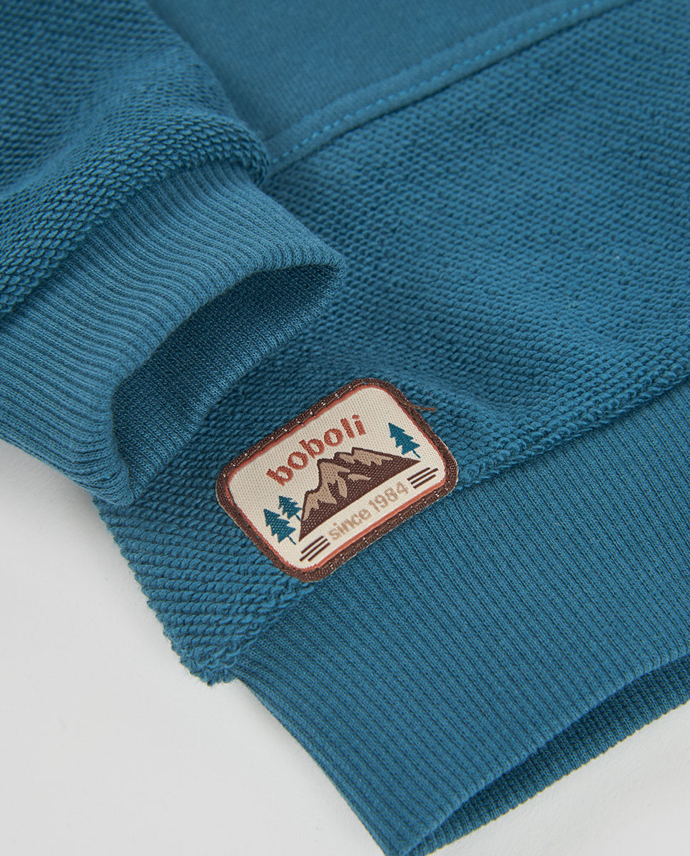 Sweatshirt de Felpa Infantil de Algodão de Manga Comprida com Gola Redonda Multicolor-4