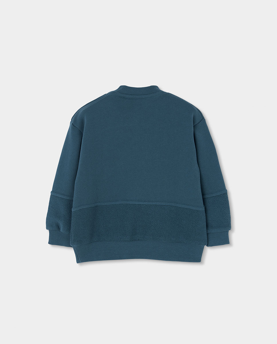 Sweatshirt de Felpa Infantil de Algodão de Manga Comprida com Gola Redonda Multicolor-2