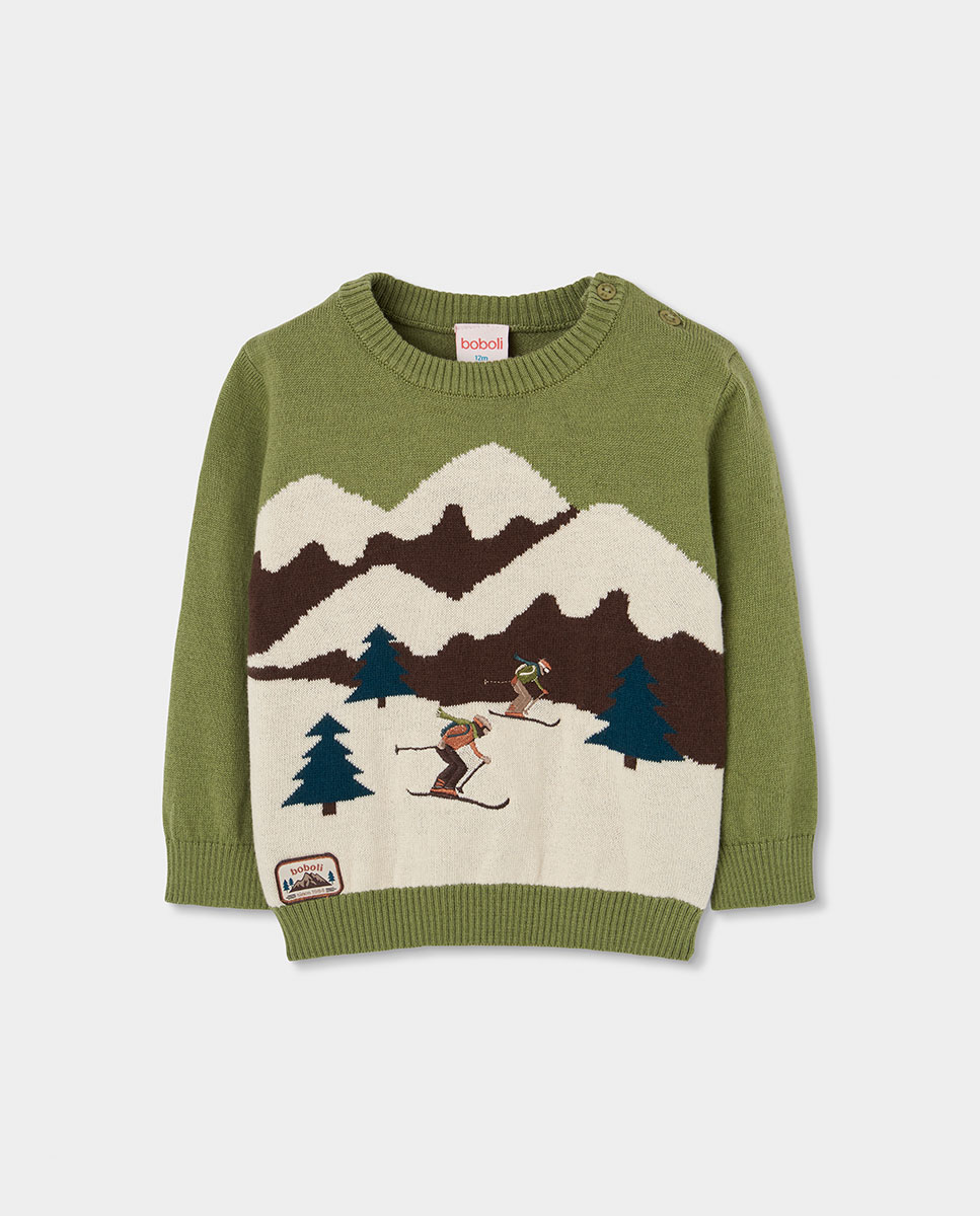 Imagem 0 de Sweatshirt de Felpa Infantil de Algodão de Manga Comprida com Gola Redonda
