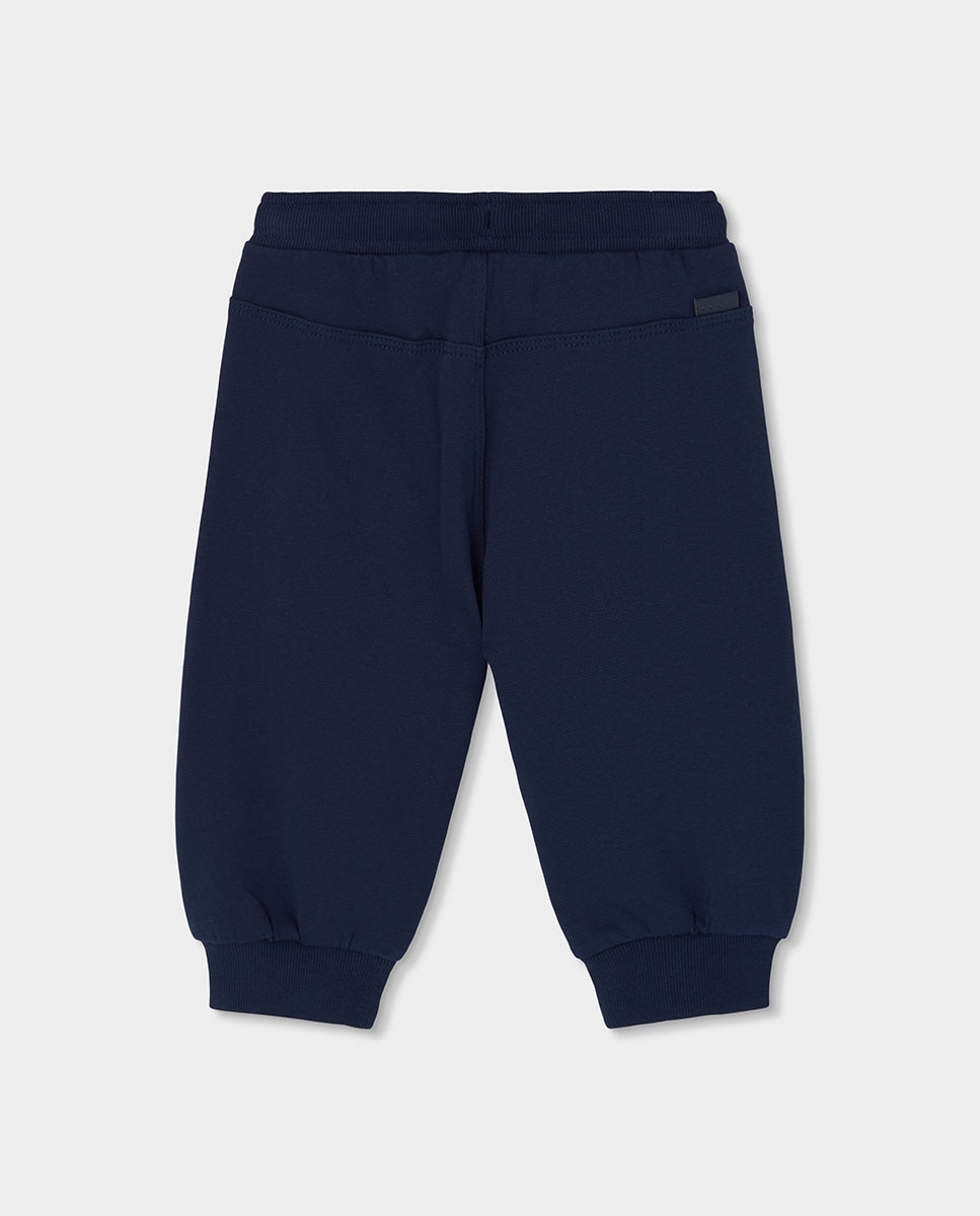 Calças de Felpa Infantil de Algodão com Cintura Subida Boboli Azul-claro-2