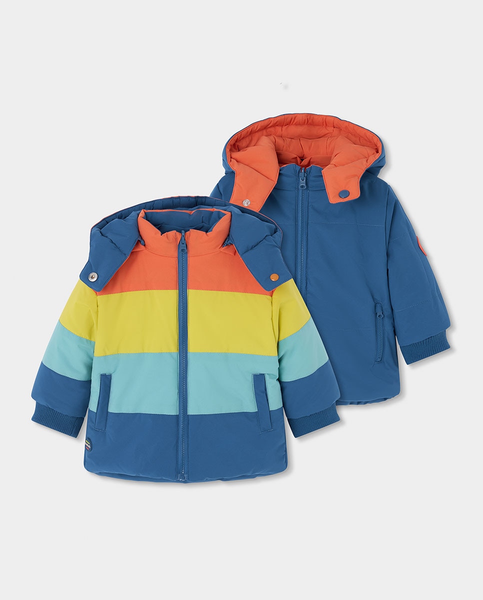 Imagem 0 de Parka Reversível Infantil com Capuz Desmontável e Fecho Zip