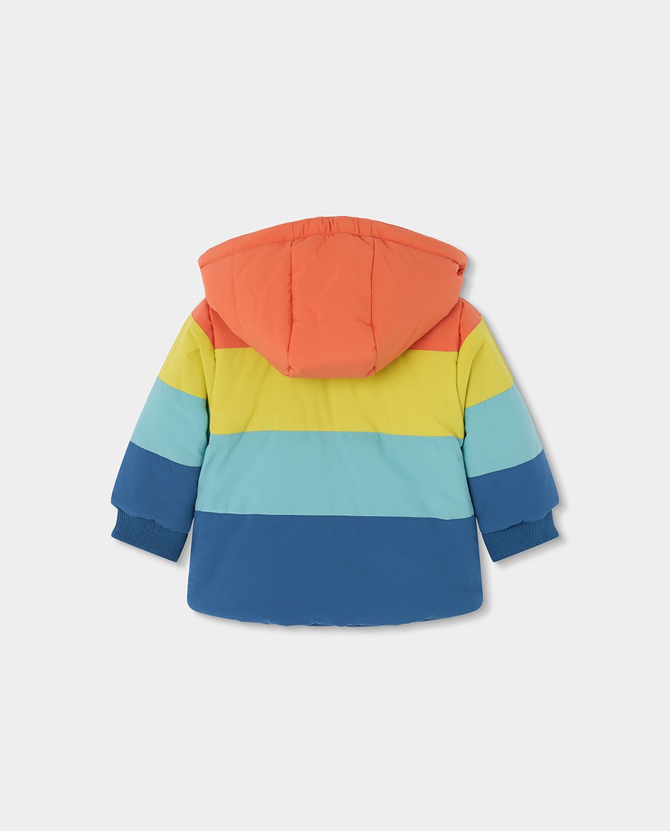 Parka Reversível Infantil com Capuz Desmontável e Fecho Zip Boboli Azul-marinho / Laranja-5
