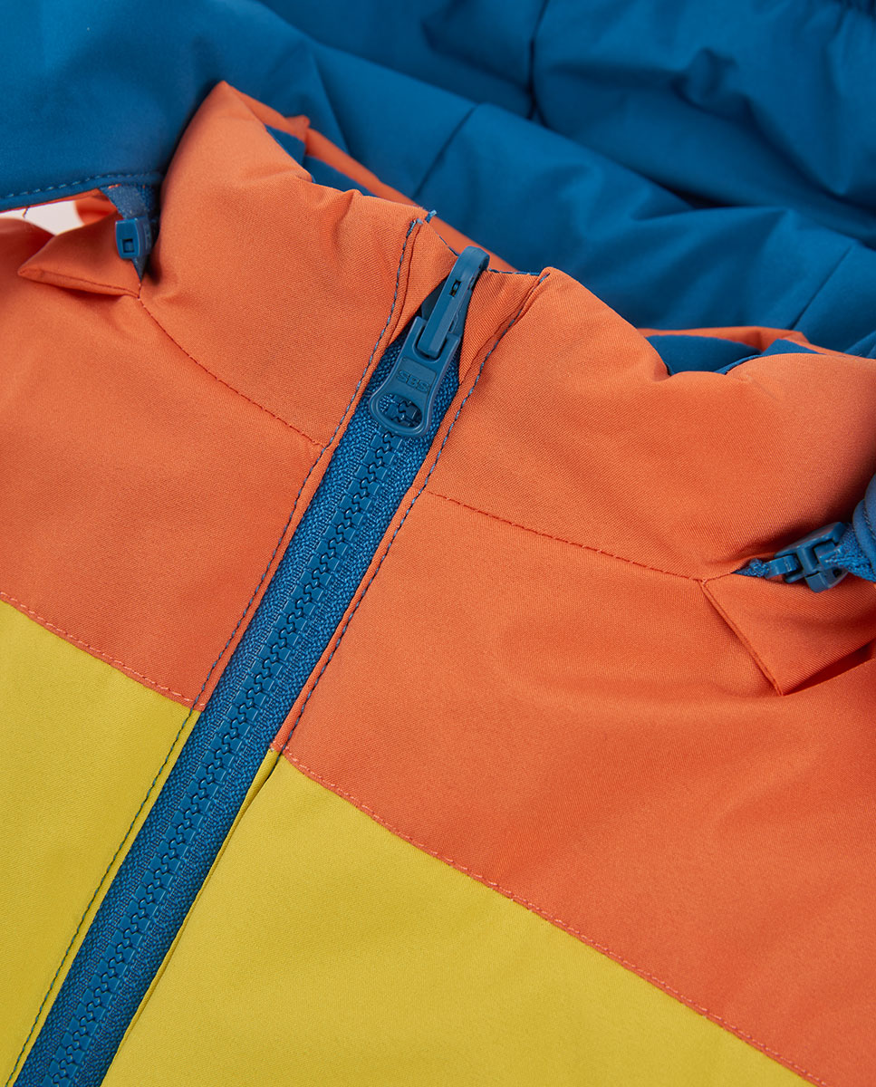 Parka Reversível Infantil com Capuz Desmontável e Fecho Zip Boboli Azul-marinho / Laranja-7