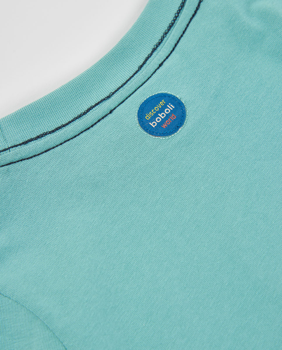 Casaco de Felpa Infantil com Fecho Zip e Gola Semicisne Azul-marinho / Laranja-4