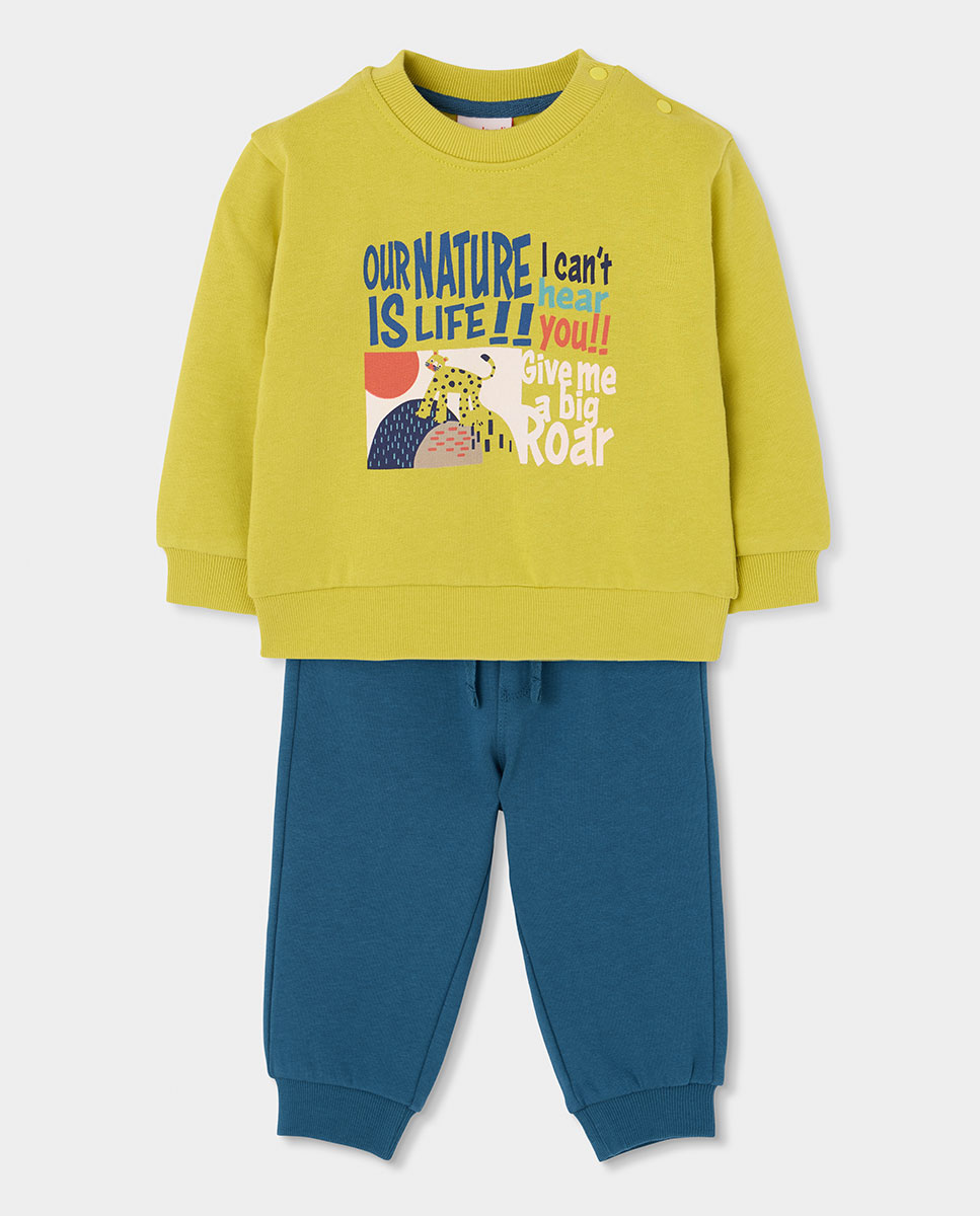 Casaco de Felpa Infantil com Fecho Zip e Gola Semicisne Azul-marinho-1