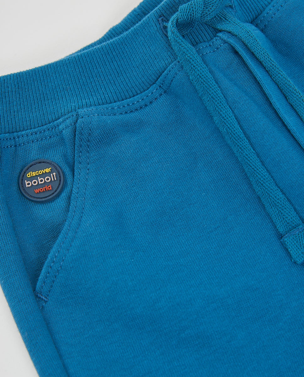 Casaco de Felpa Infantil com Fecho Zip e Gola Semicisne Azul-marinho-8