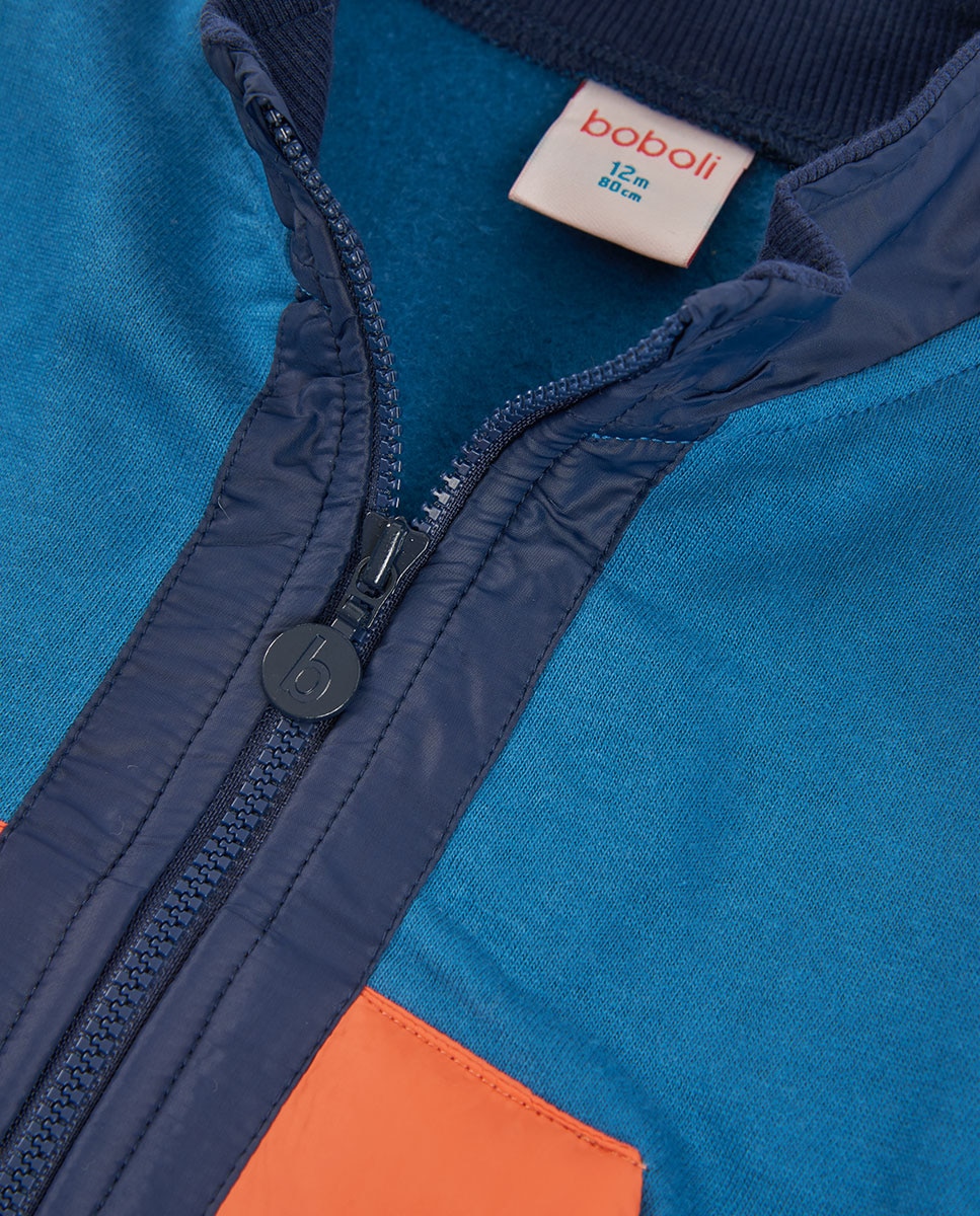 Casaco de Felpa Infantil com Fecho Zip e Gola Semicisne Multicolor-3