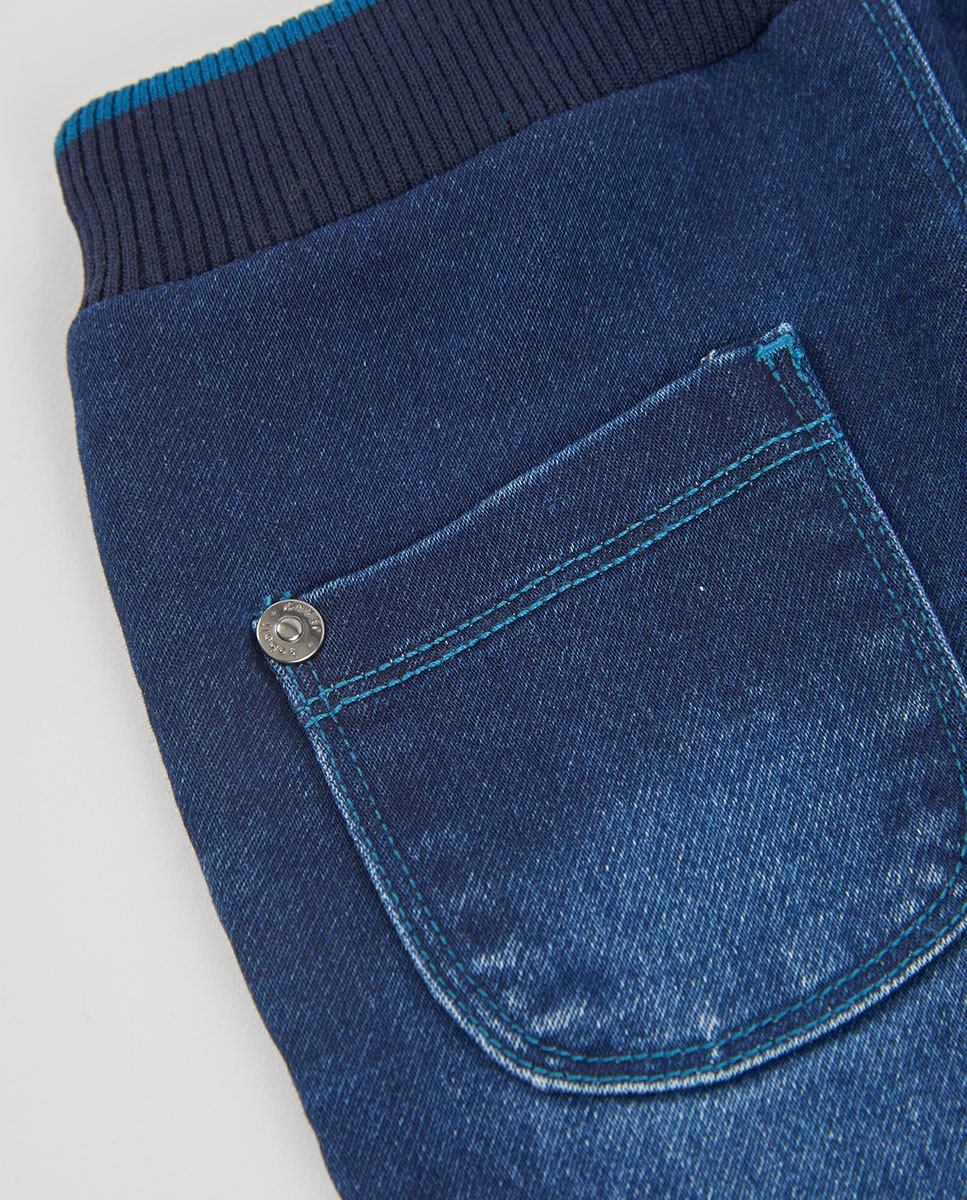 Jogpant Jeans com Cintura Subida Infantil Azul-marinho-4