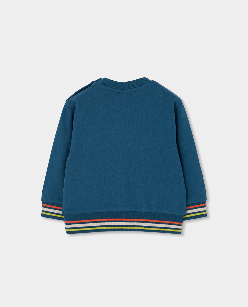 T-shirt de Algodão Infantil de Manga Comprida com Gola Redonda Multicolor-2