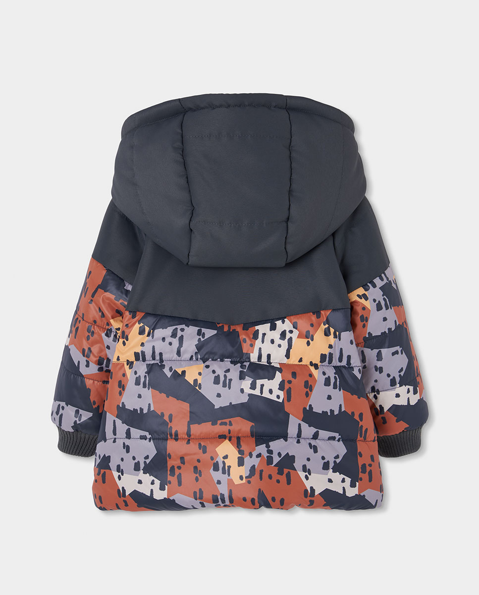 Parka Reversível Infantil com Capuz e Manga Comprida Laranja-5