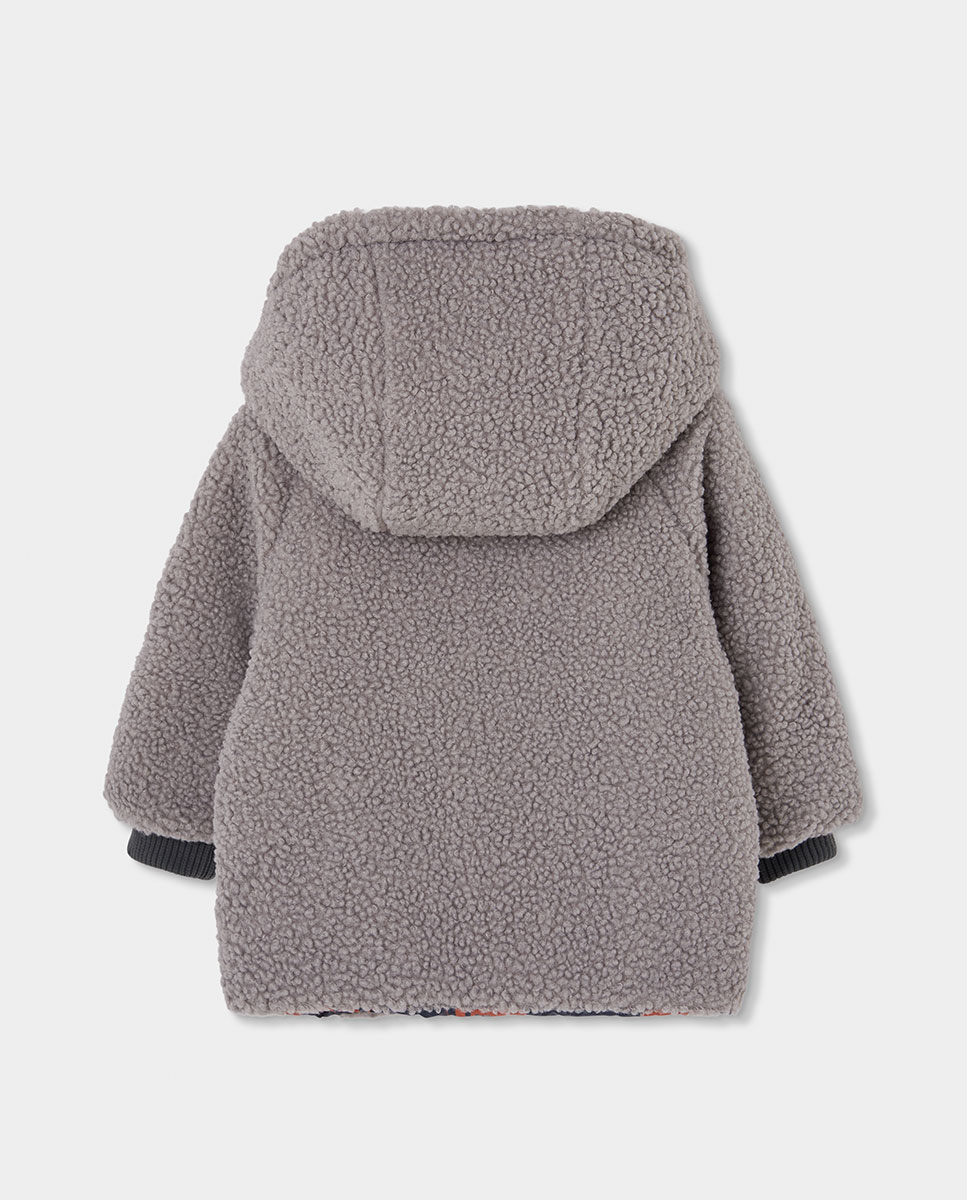 Parka Reversível Infantil com Capuz e Manga Comprida Laranja-6