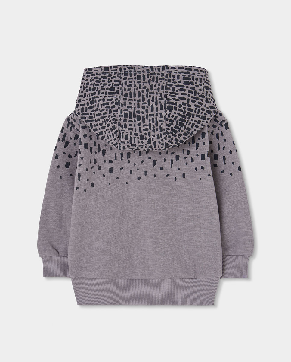 Sweatshirt de Felpa Infantil de Algodão com Capuz Preto-2