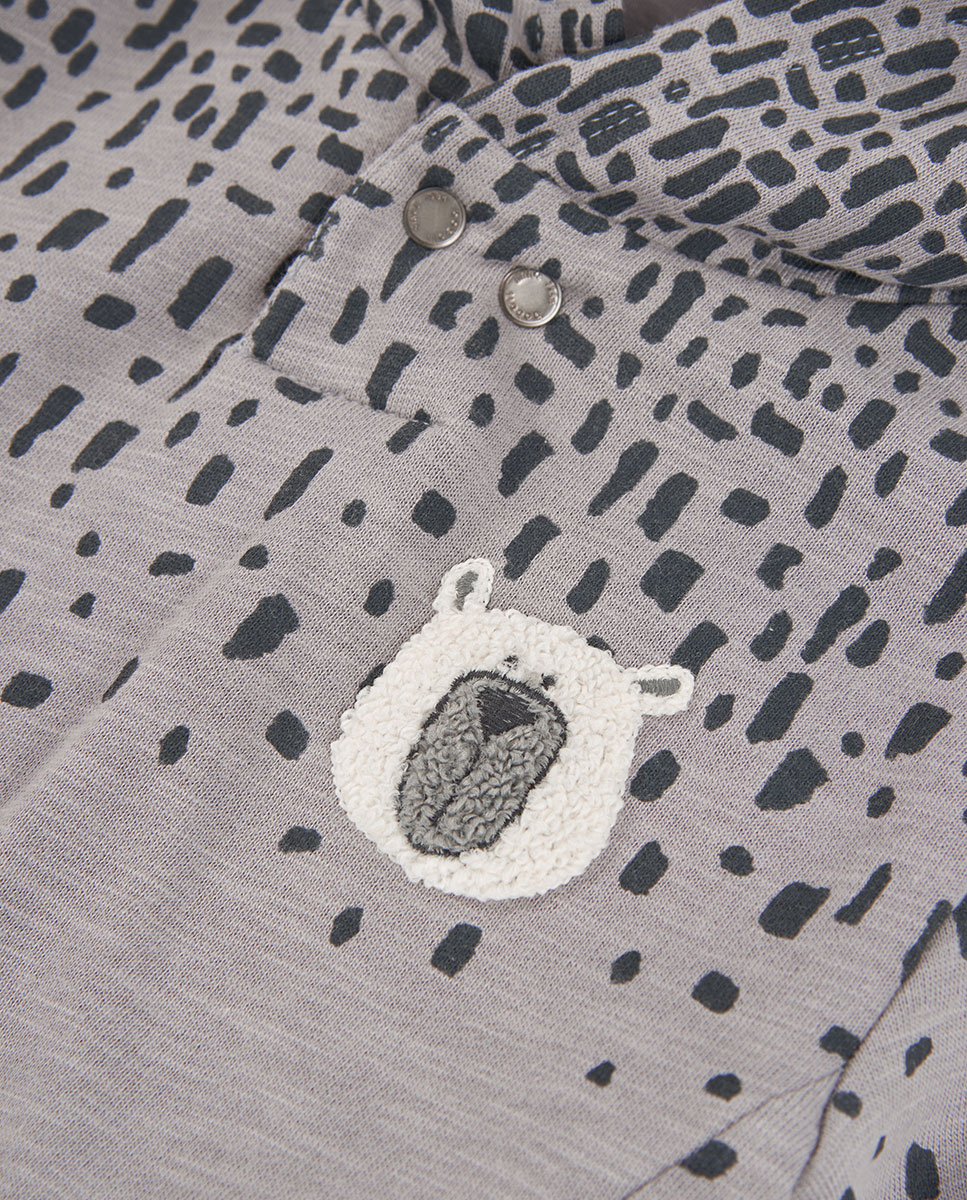 Sweatshirt de Felpa Infantil de Algodão com Capuz Preto-3