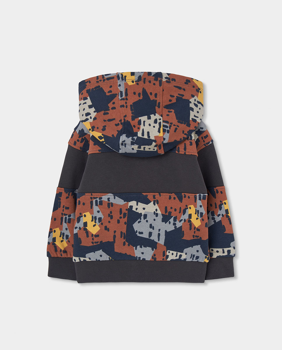 Casaco de Felpa Infantil de Algodão com Fecho Zip Multicolor-2