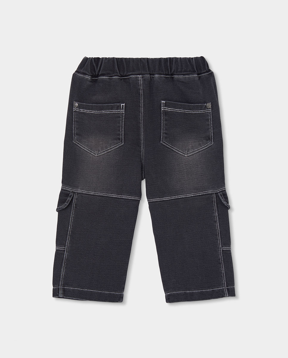 Calças Jogpant Infantil com Cintura Subida Preto / Branco-2