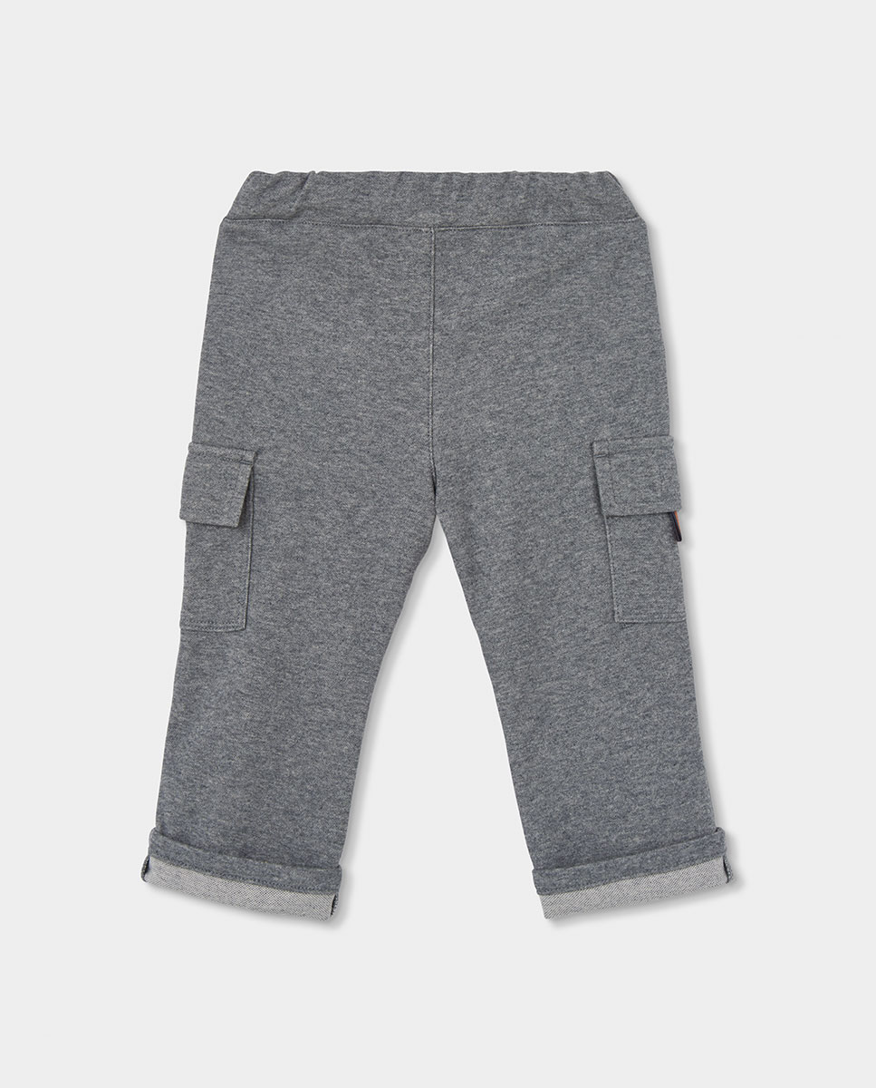 Calças Jogpant Infantil com Cintura Subida Laranja / azul marinho-2