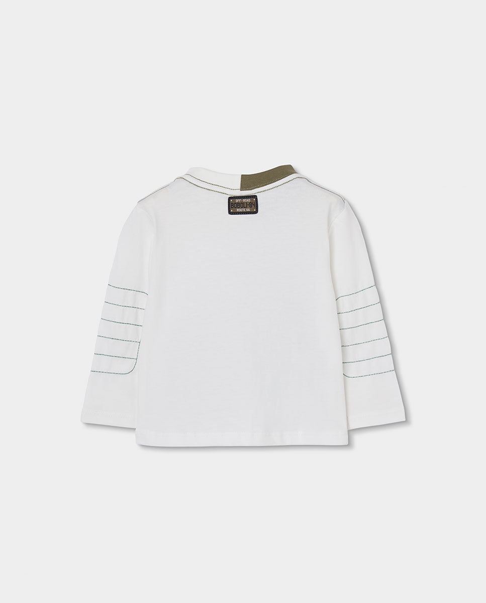 Sweatshirt de Felpa Infantil de Algodão com Capuz Antracite / Branco-2