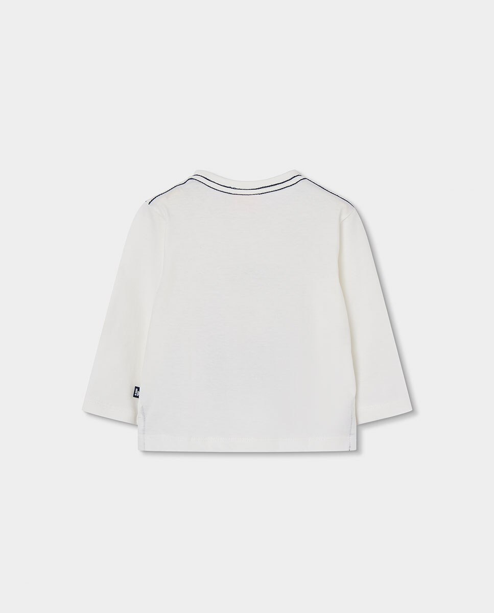 Camisola de Malha Infantil de Manga Comprida com Gola Polo Azul-marinho-2