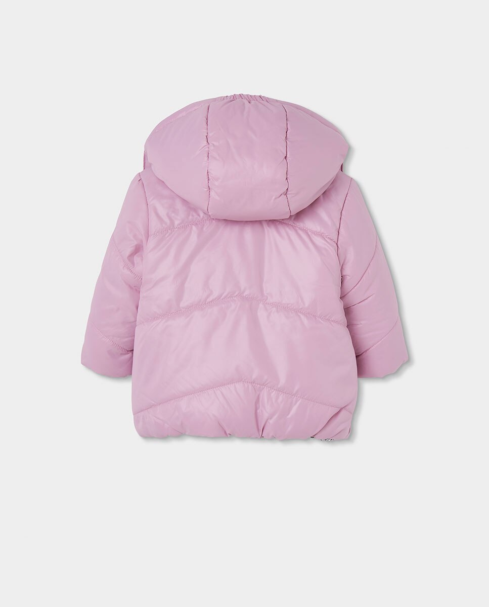 Parka Reversível Infantil com Capuz e Fecho Zip Branco / Preto-5