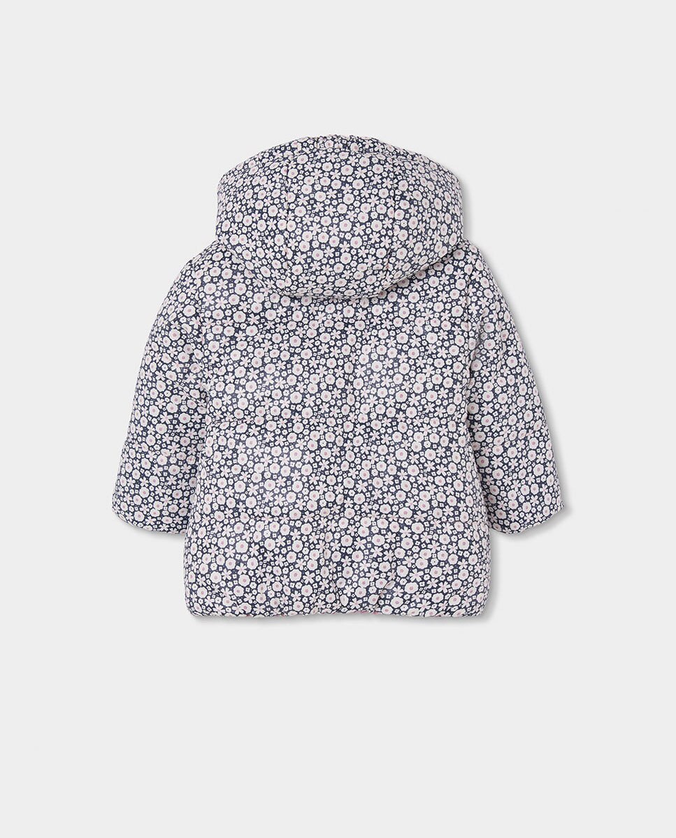 Parka Reversível Infantil com Capuz e Fecho Zip Branco / Preto-6
