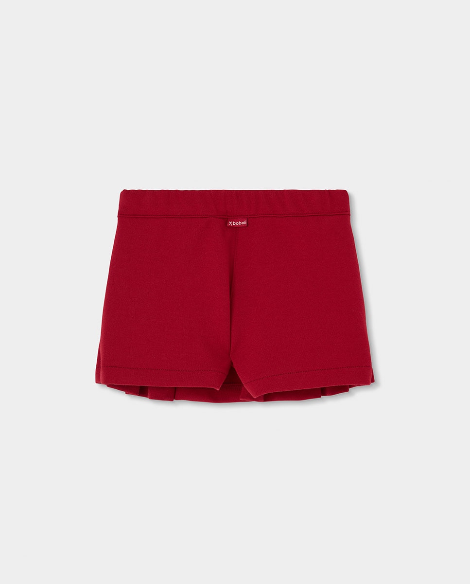 Saia-calções Infantil com Pregas Vermelho-2