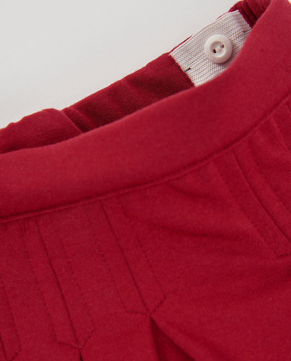 Saia-calções Infantil com Pregas Vermelho-3