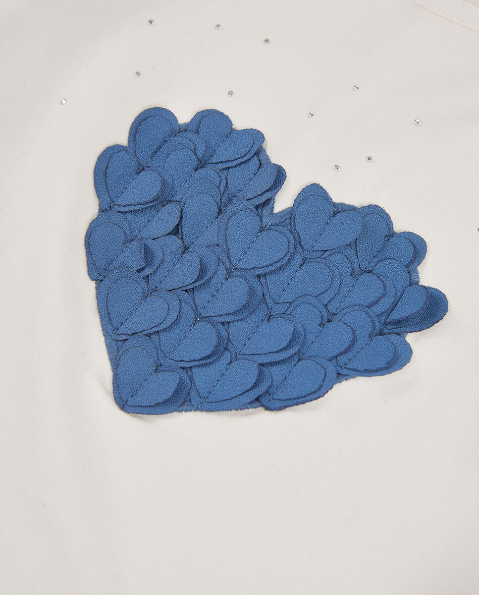 Collants Infantil com Estampado de Corações Azul-marinho-3