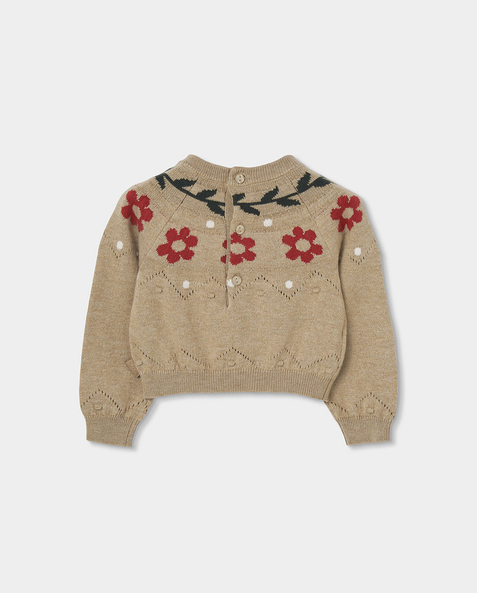 Calças de Malha Infantil de Cintura Subida Vermelho / Branco-2