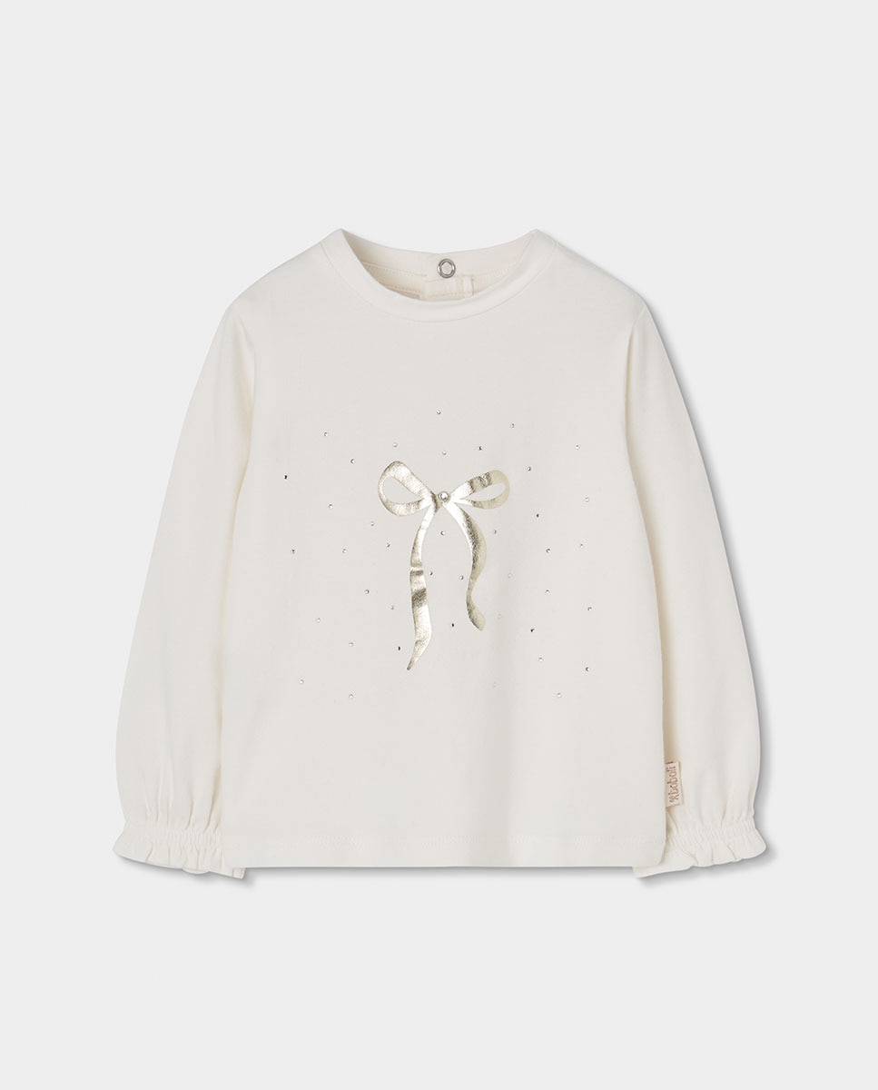 Imagem 0 de T-shirt Infantil de Manga Comprida com Gola Redonda