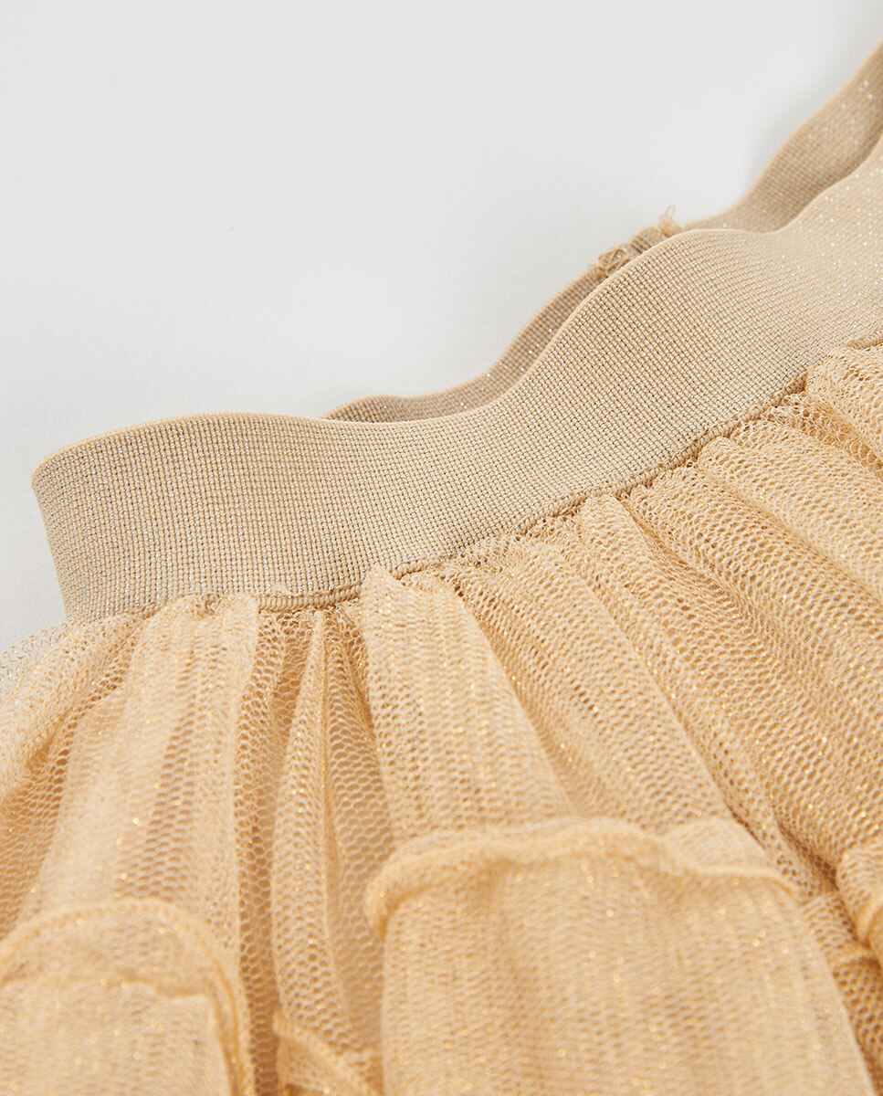 Saia de Tule Infantil com Forro Natural-3