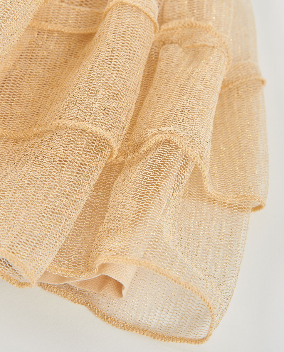 Saia de Tule Infantil com Forro Natural-4