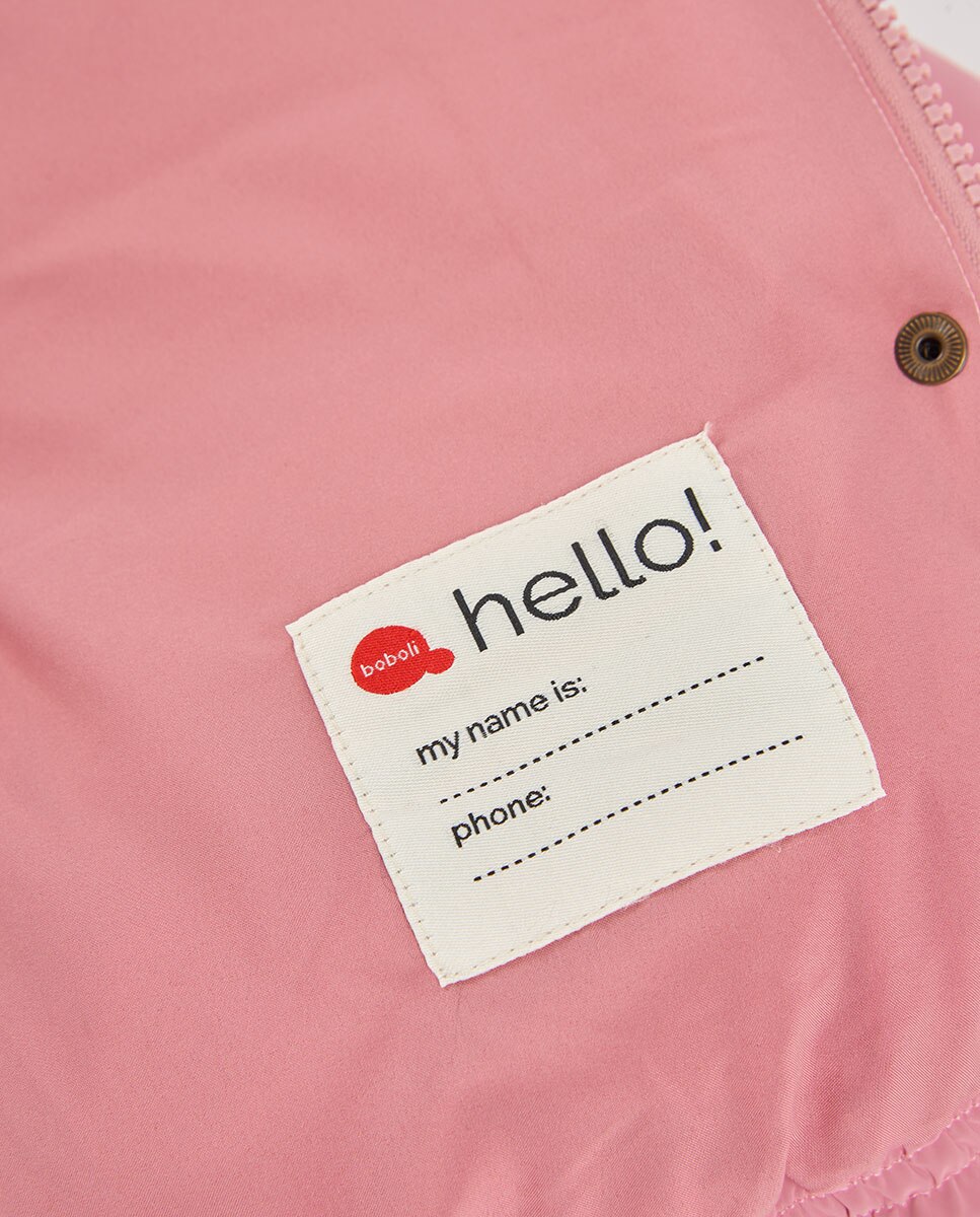 Parka Infantil com Fecho Zip e Gola Semicisne Rosa-4