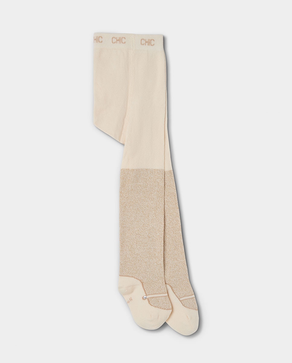 Collants Infantil de Cintura Subida Branco-1