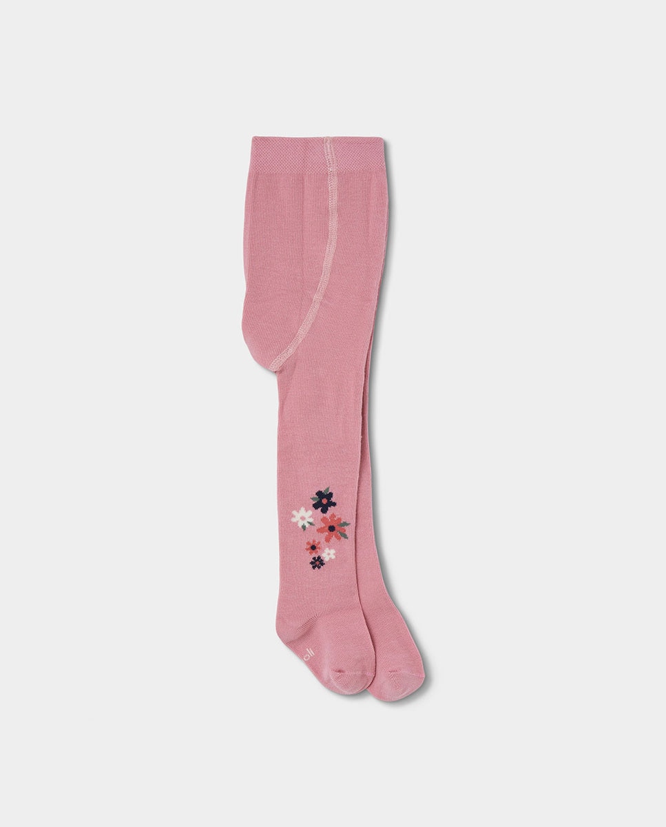 Imagem 0 de Collants Infantil com Estampado de Flores e Cintura Subida