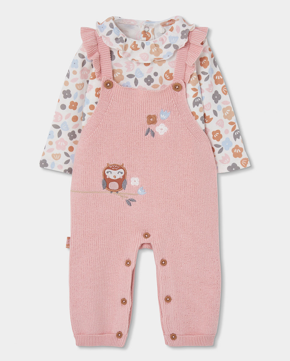 Imagem 0 de Conjunto para Bebé com Estampado de Flores e Manga Comprida