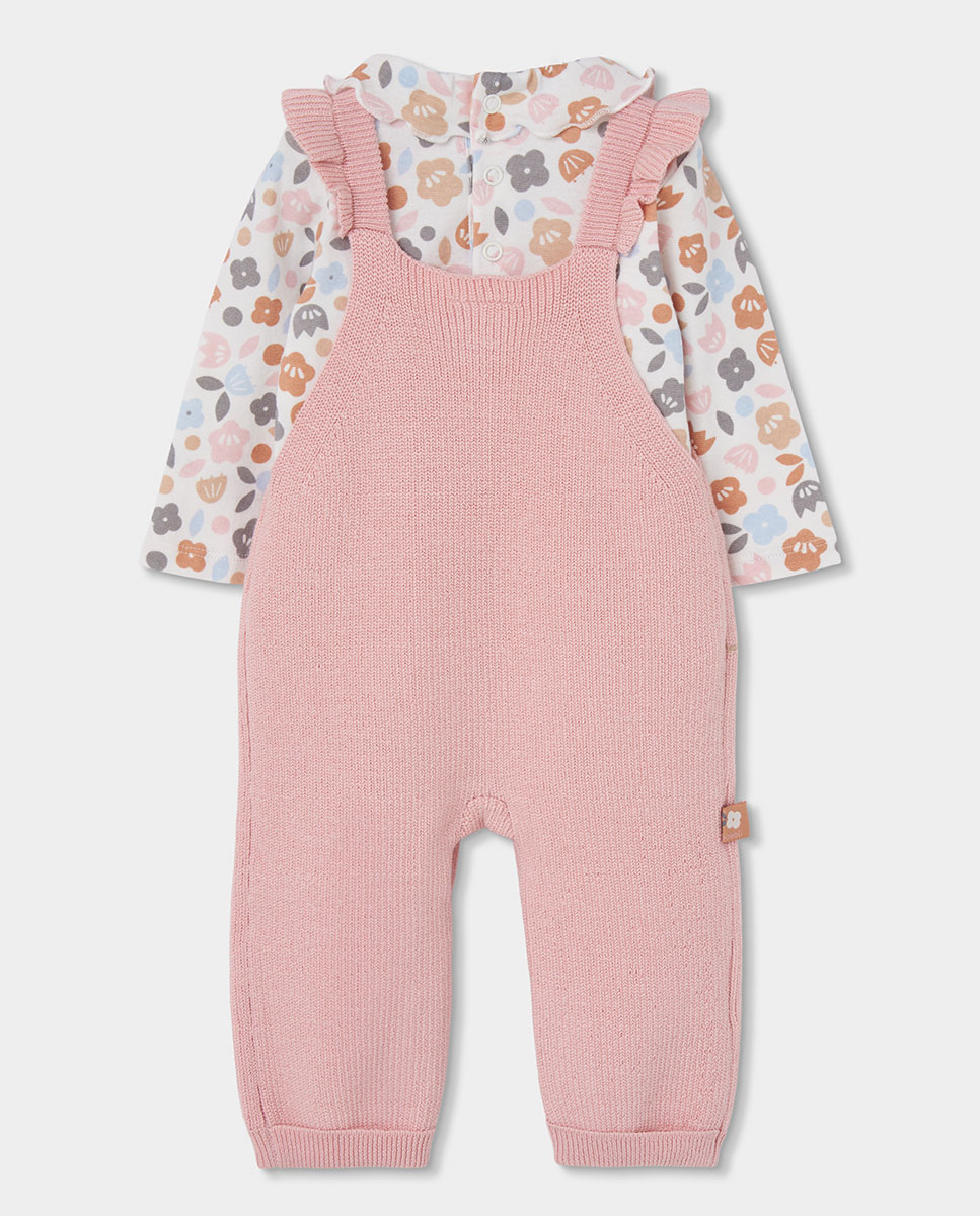 Conjunto para Bebé com Estampado de Flores e Manga Comprida Multicolor-2