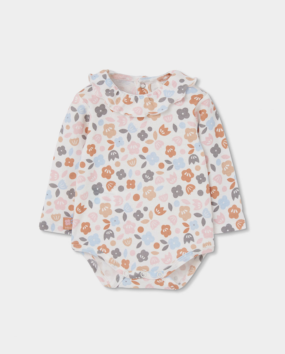 Conjunto para Bebé com Estampado de Flores e Manga Comprida Multicolor-3