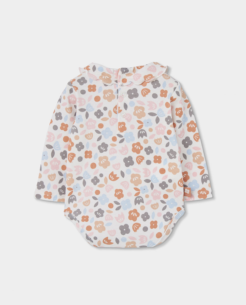 Conjunto para Bebé com Estampado de Flores e Manga Comprida Multicolor-4