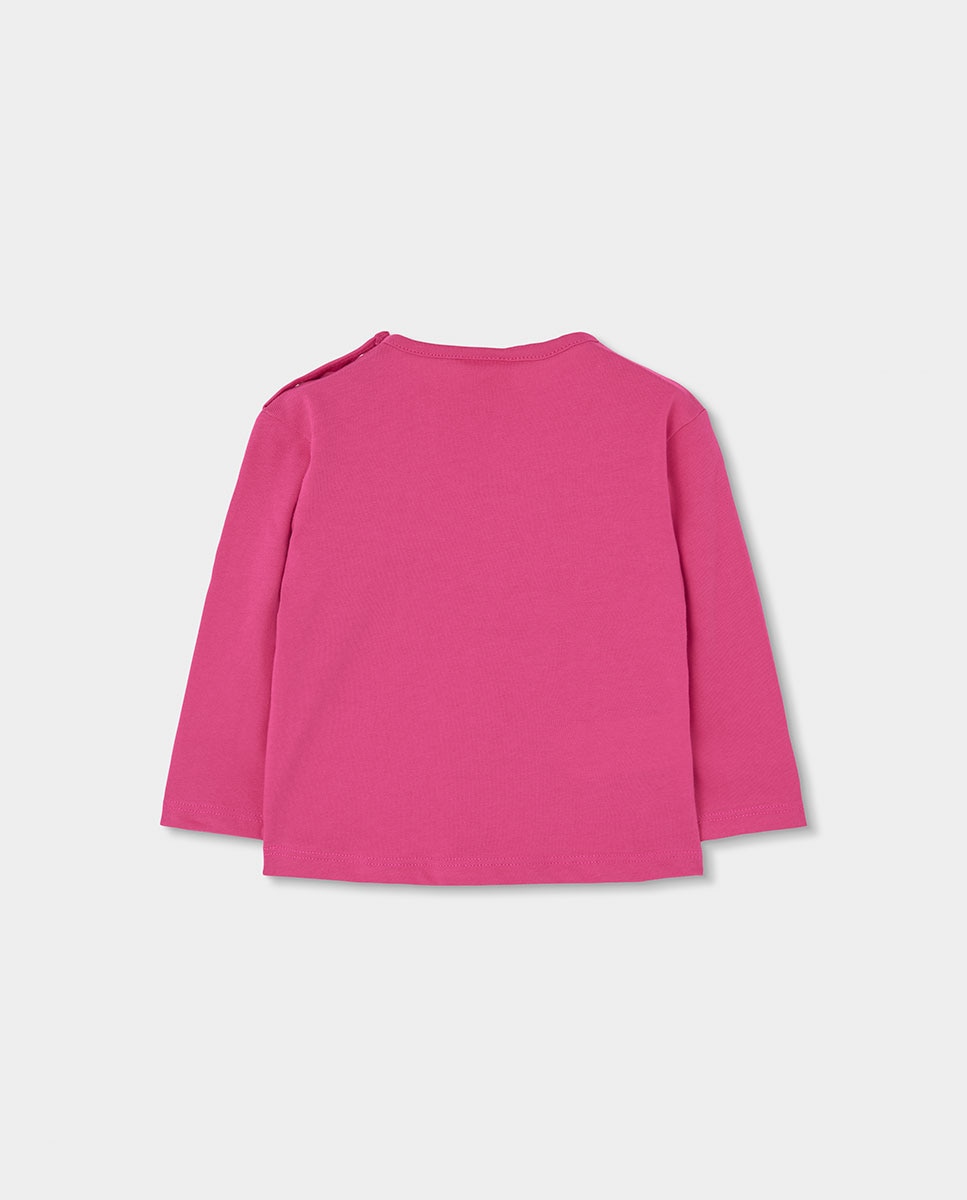 Sweatshirt de Felpa Infantil com Capuz e Manga Comprida Rosa / Branco-2