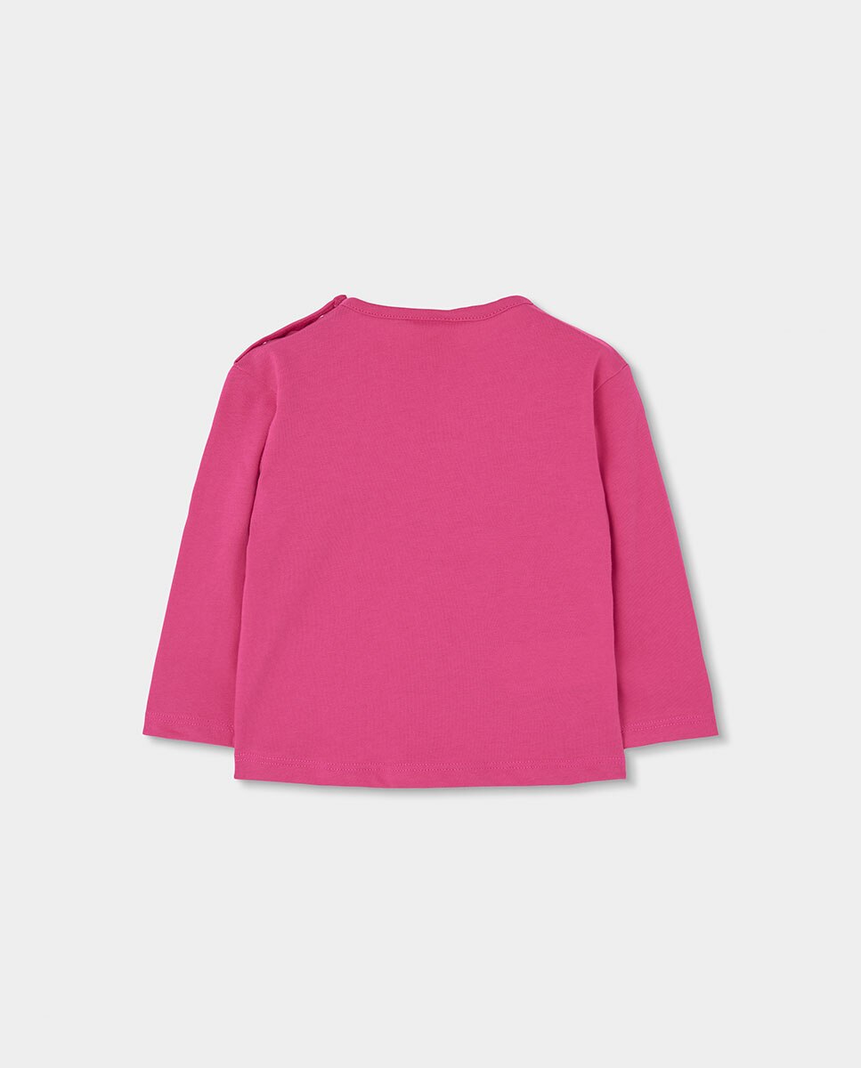 Sweatshirt de Felpa Infantil com Capuz e Manga Comprida Rosa / Branco-2