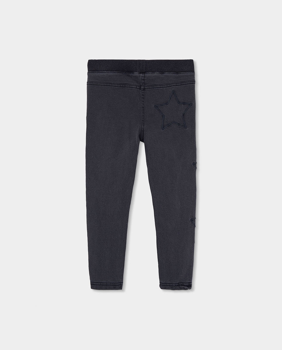 Leggings Jeans Infantil com Cintura Subida Preto / Cinzento-2