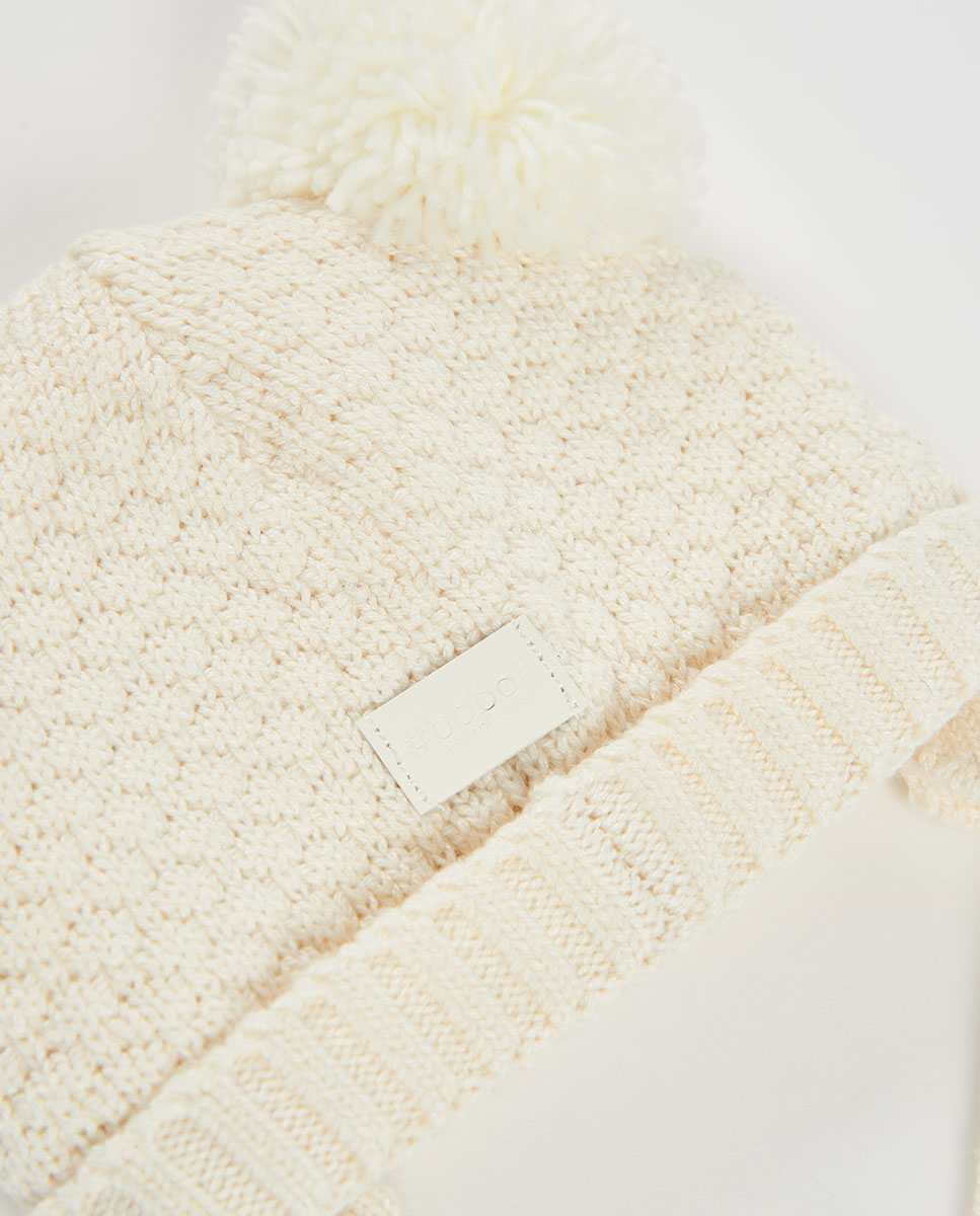 Chapéu de Malha para Bebé com Forro Branco-3