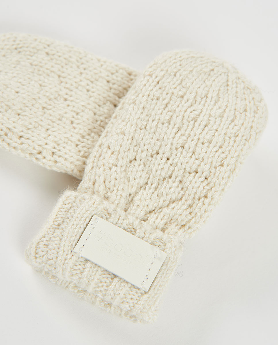 Luvas de Bebé de Malha Branco-3